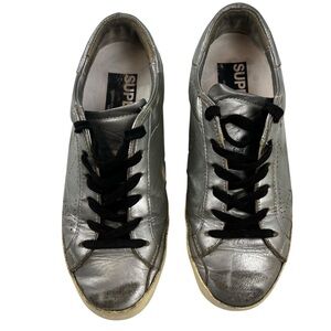 Golden Goose Silver Metallic Super Star Sneakers Women 7